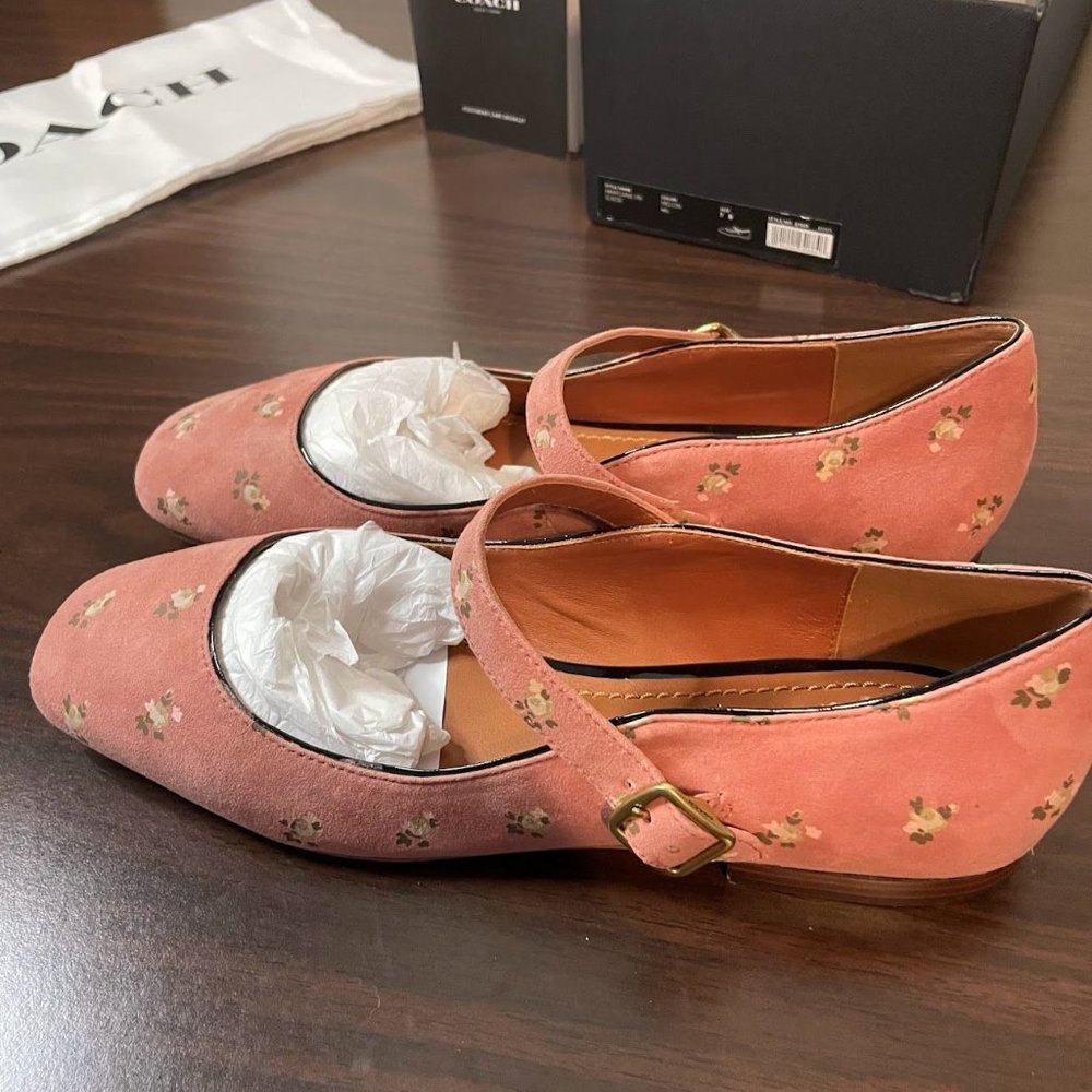 NWT Coach Mary Jane Prairie Print Suede Size 7 - Picture 5 of 8